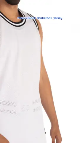 Pro Club Classic Basketball Jersey for Men - Black Two-Tone Stripe Neck & Armholes - 100% Polyester - 
