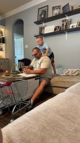 Dad’s just trying to focus and build the dinosaur puzzle 🤣