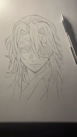 Drawing my favorite hashira 🎵 #tengenuzui #tengen #hashira #demonslayer #fourcandies #mechanicalpencil #traditional #arttok #artistsoftiktok #fyp 