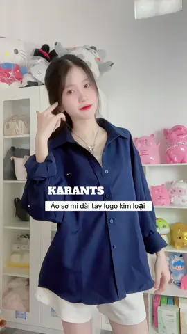 áo sơ mi dài tay logo kim loại @KARANTS #karants #aosomi #aosomiboxy #aosomidaitay #aosominamnu #outfit #tipphoidoxinh #trn_trn24 