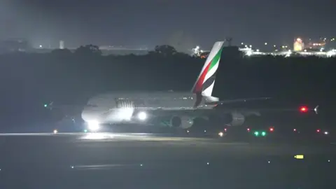 Emirates🇦🇪 Airbus A38-800 night departure #aviation #airplane #geek #aircraft #viral_video #pilot #airport #plane #airbus #boeing #fypdong #fypsounds #videoviral #💫 #fyp 