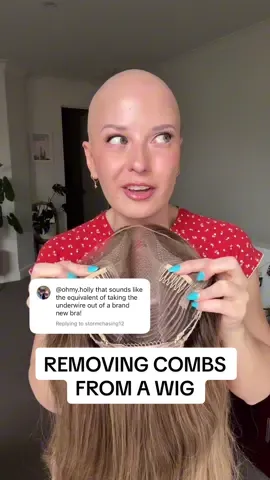 Did you know you don’t actually have to deal with that clip you don’t use just digging into your head all day every day? You can take it out!! 🤯
 
 I wore wigs with combs and clips in them for most of my life and had a PERMANENT indent just behind my hairline from it - why did I never think to just remove them 😂 luckily, after several years of being comb-free, my head shape went back to normal lol
 
 But it’s super easy - and extra scalp comfort awaits you on the other side 😆
 
 (Also shoutout to my non-wig-wearing followers who still willingly sit through my wig tutorials for some reason… This one has SURELY got to be the one that breaks you. I cannot think of anything more boring to watch as a wig-muggle than this video. Holla if you actually make it through and I’ll have to give you a prize or something.)
 
 #alopecia #alopeciauniversalis #hairloss #wigs #hairlosssolution #humanhairwigs #wigsforhairloss #hairlossjourney #grwm #alopeciaareata #hairregrowth #androgenicalopecia #femalehairloss #femalepatternbaldness #hairstyle #lacewig #customwig #naturalwigs #hairlosssupport #finehair #thinhair #thinninghair #confidence 