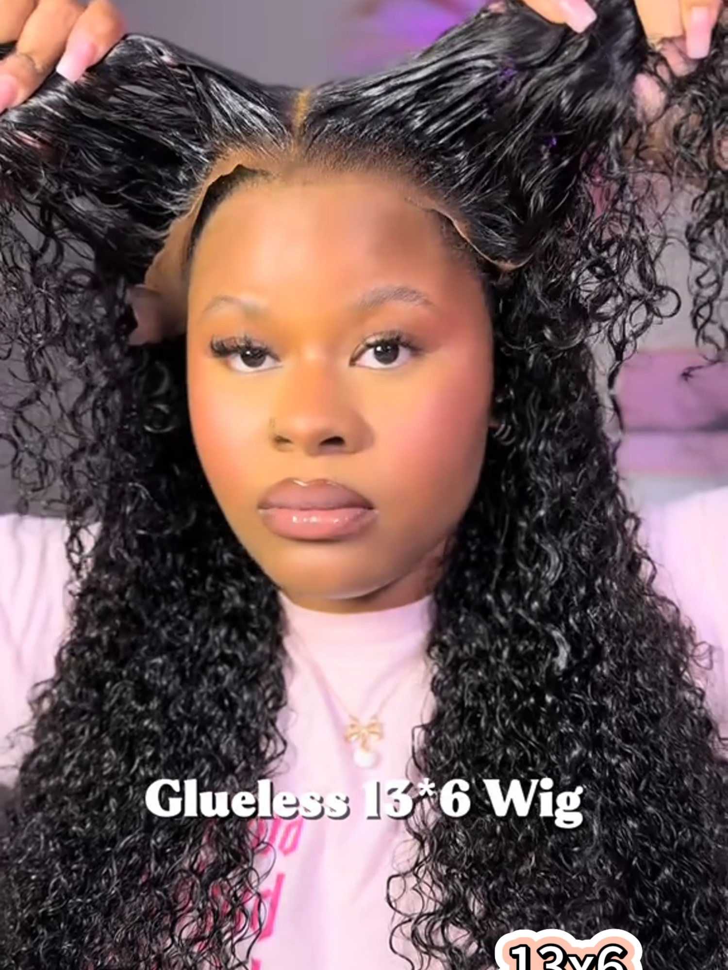 Curls and volume on fleek! This look is pure fire 🔥🔥🔥 . ➡️Hair: 24 inch Kinky Curly Upgrade 13x6 Glueless Three-Go™ Frontal Pull Go Wig 👸Pretty: @a_shanti.n  #megalook #megalookhair #13x6lacefrontwig #curlyhair #curlspopping #gluelesswig #lacefrontwig #wiginspo #kinkycurly #deepcurly #wigtok #humanhairwig