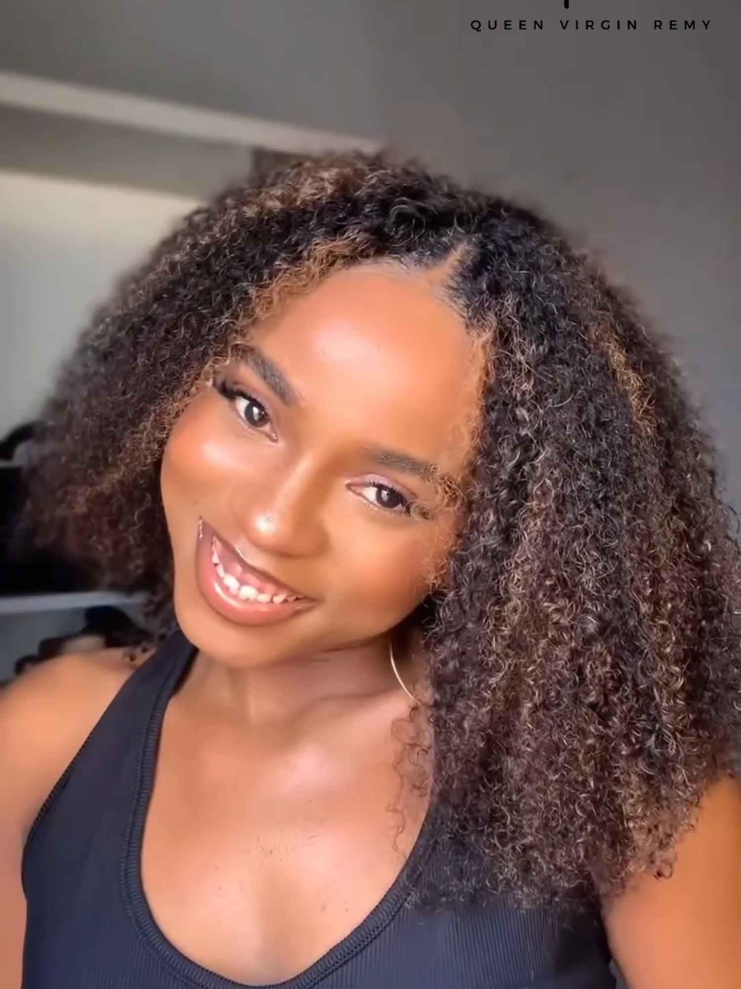 How to do a perfect natural vpart install~ This color😍 Can’t miss~#dealsforyoudays #naturalhair #kinkycurly #hairstyles #hair #halfwigs #vpartwig #wig #vpart #haircare