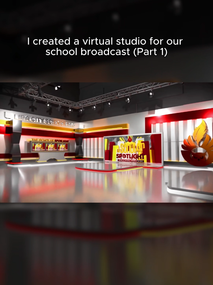 (Part 1) 2nd time creating a virtual studio in blender! #fyp #blender #3danimation #tvbroadcasting 