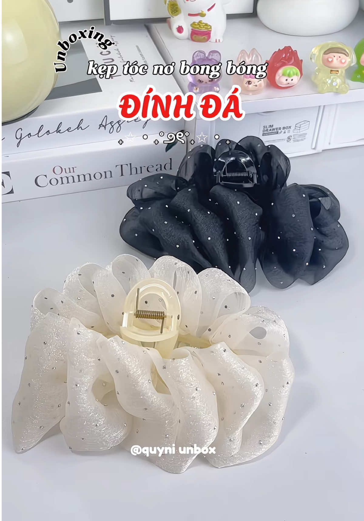 Kẹp tóc nơ đính đá,tạo sự bồng bềnh, đeo lên sang nhìn tiểu thư lắm nha #keptoc #keptocxinh #keptocno #keptocdinhda #keptocdep #keptocnu #quyniunbox #qynunboxreview 