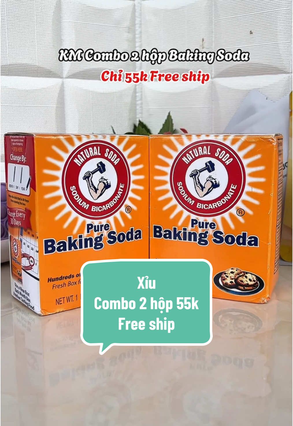 Nhanh tay mn ơi combo 2 hộp baking soda  đa năng chỉ 55k Free ship (số lượng khuyến mãi có hạn hết chương trình giá sẽ thay đổi nên mọi người tranh thủ nha) #bakingsoda 
