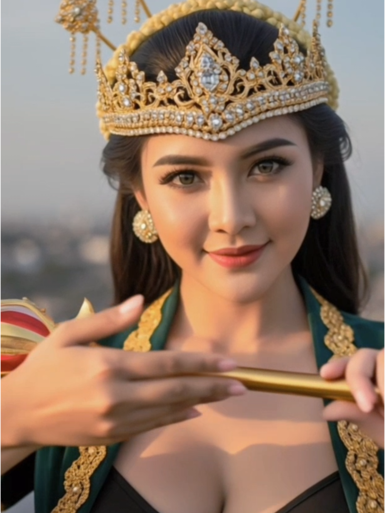 jangan kelamaan memandang, nanti beneran jatuh cinta loh☺️ #dewikhayangan #sore #cantik 