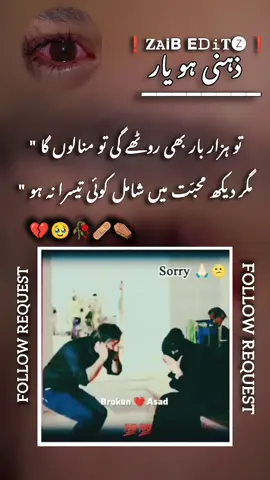 تو ہزار بار بھی روٹھے گی تو منالوں گا 💔🥹🩹🚬⚰️📈 Don't Under Review My Video TikTok Team 🥹😭 #1Millon+views#100k+likes#unfreezmyaccount #viewsproblem #fpyシ❥tiktok zaib write.786