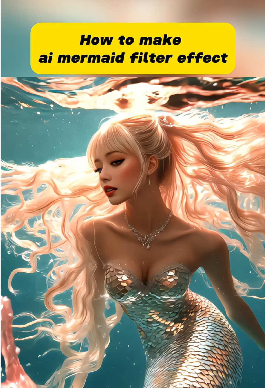 Three seconds to teach you how to become a mermaid, ai mermaid filter effect tutorial #capcutforus #capcut #capcutpioneer #aimermaidfiltereffect #airmermaidfilter #usa #usa_tiktok 