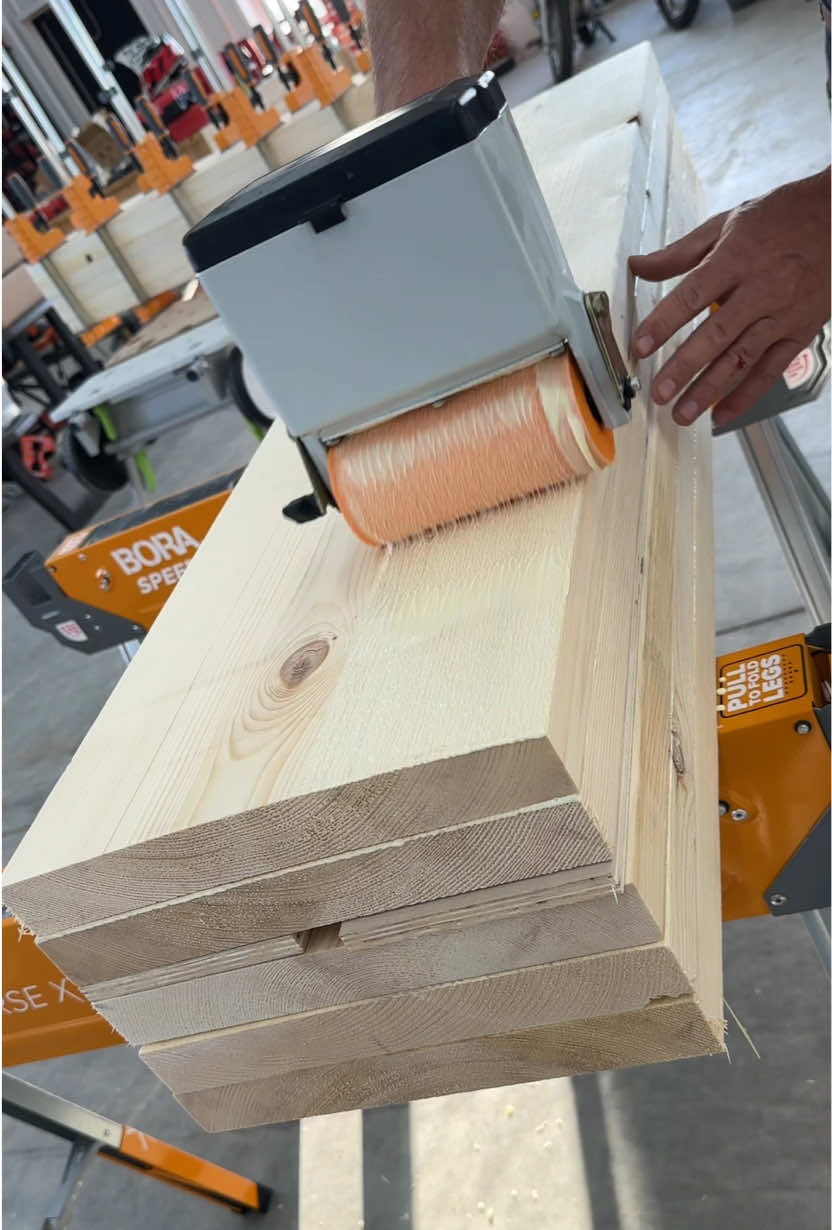 For the last 6 treads I tried double stacking the treads during glue up and it worked great! The @Titebond Products original in the big jug with the pump and this glue roller sure made these 15 stair tread glue ups way more fun and these @boratool clamps sure earned their keep this last week 👍
