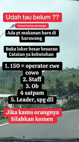 Udah tau blm ? #lokerkarawang #infoloker #operator 