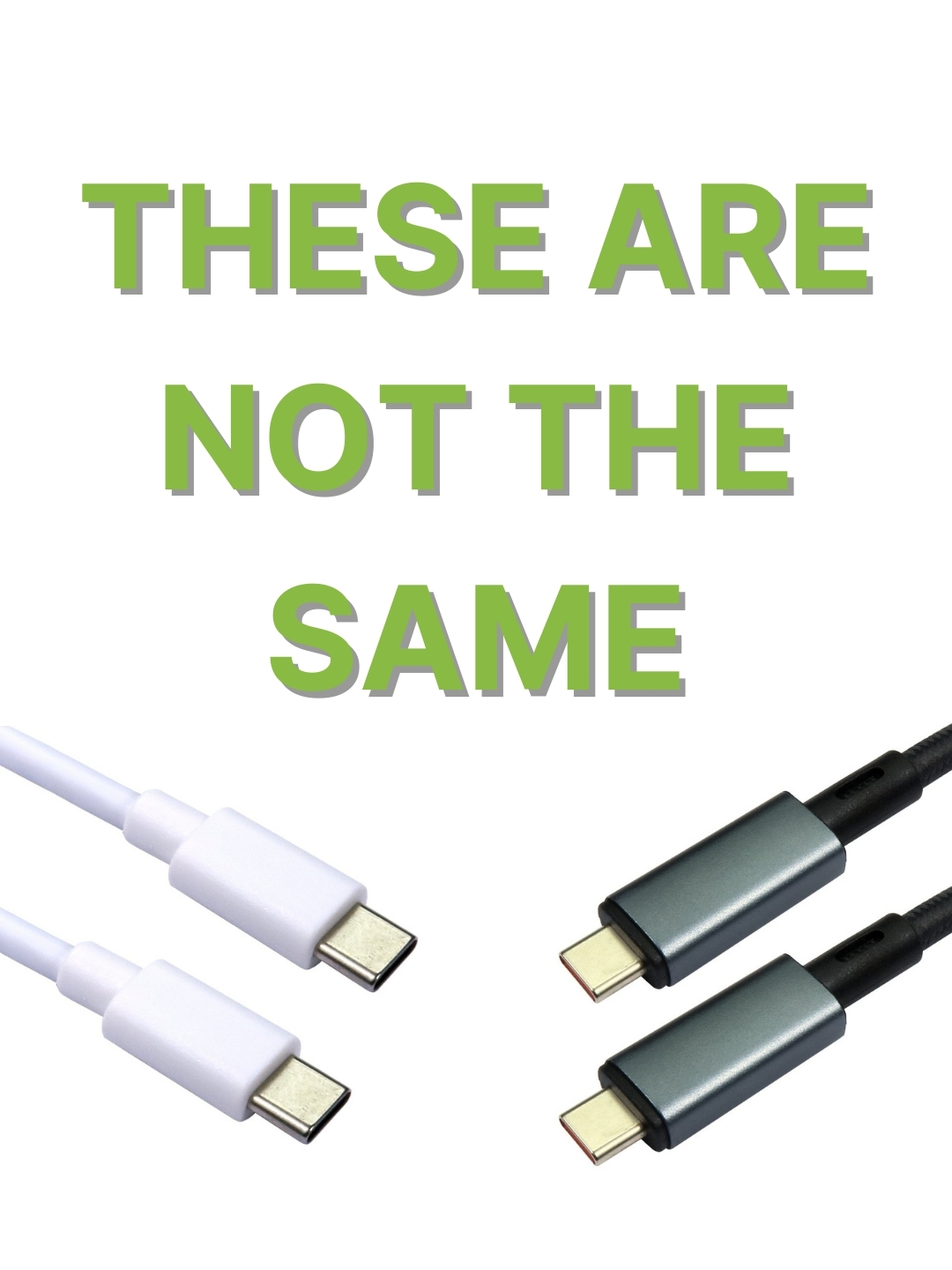 Not all USB-C cables are created equal. Some can only charge your phone while others can replace HDMI cabled. Why? #TechTips #USBC #DidYouKnow #USB #technology
