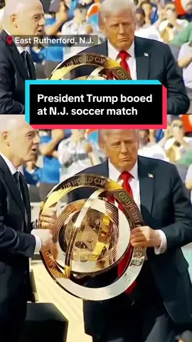 President Trump was met with boos from the crowd while presenting the Club World Cup trophy to Chelsea after their 3-0 win over Paris-Saint Germain on Sunday. 🎥Associated Press & @_jjfuentes100_ #presidenttrump #trump #meadowlands #metlifestadium #eastrutherfordnj #bergencountynj #newjersey #worldcup #clubworldcup #football #soccernj #Soccer