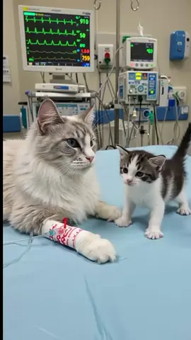 Sometimes, love doesn't need words... 🤍🐾 #purelove #catmoments #kittenbond #animaltenderness #viralcats #softanimals #mainecoon #mainecoonkitten 