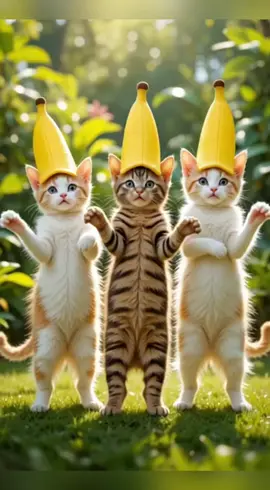Cat bananas #ca #cats #banana #viral #trend #catlover #dance 