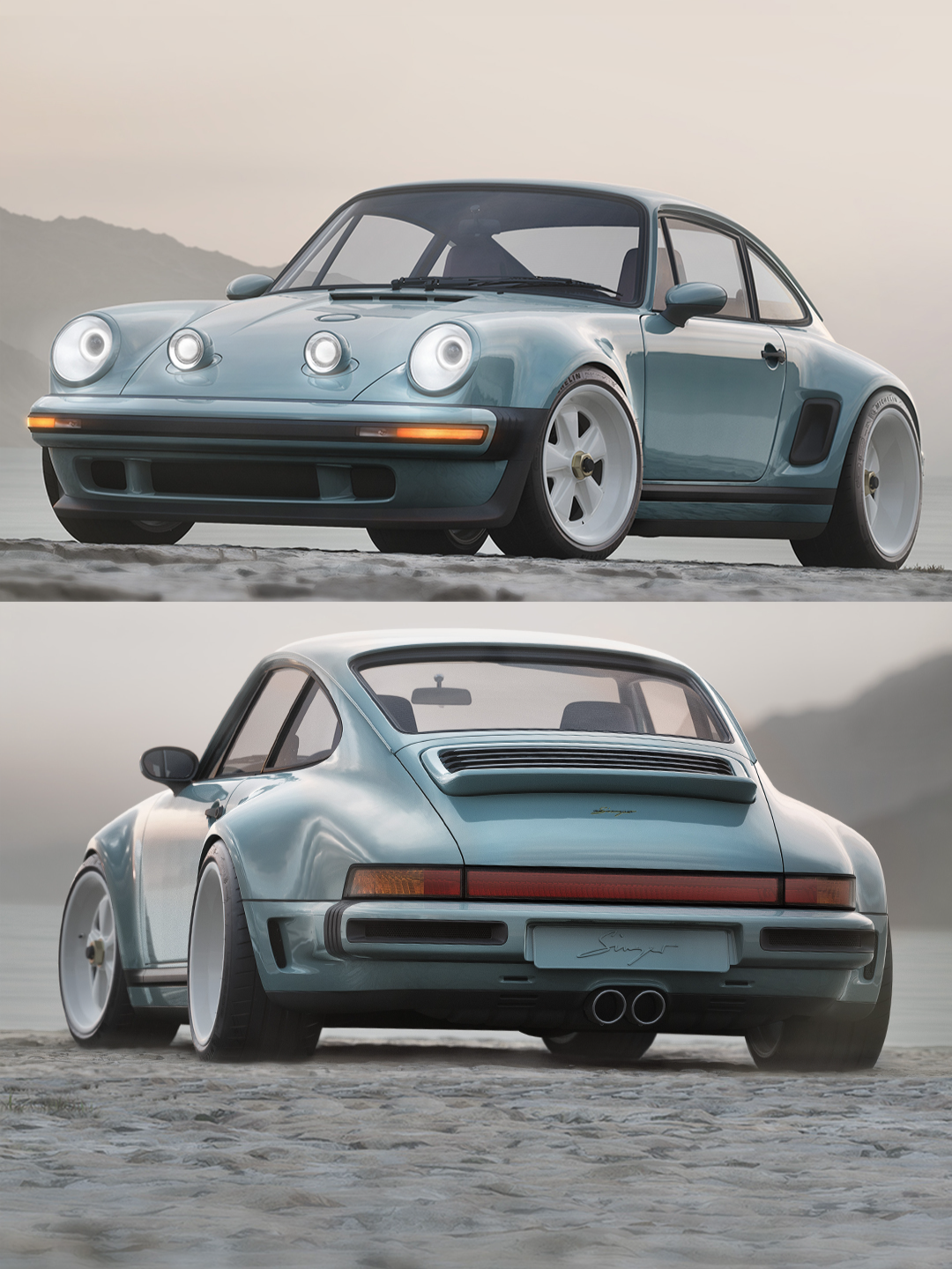Now you see it, now you don't... 🚗 Porsche 911 Carrera Coupe reimagined by Singer #Singer #Porsche911 #PopUpHeadlights
