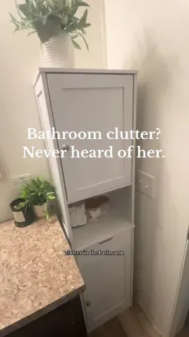 This bathroom cabinet is amazing!! Love to hide my clutter!! #bathroomstoragecabinet #storagecabinet #bathroomstorage 