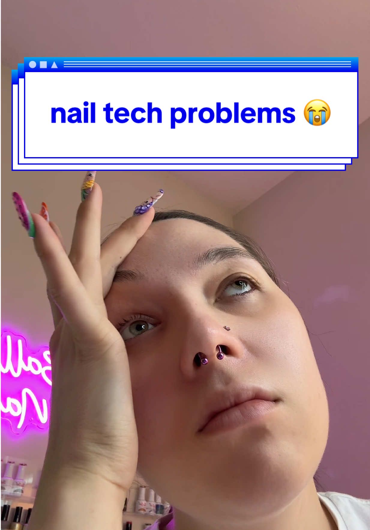 God forbid a girl tries to add some final details to their nails 😭 #nailtechproblems 