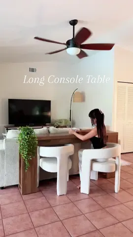 This is too good to not share! The perfect console table for the back of your couch or a long entryway or hallway. I definitely recommend! #longconsoletable #tiktokmademebuyit #tribesigns  
