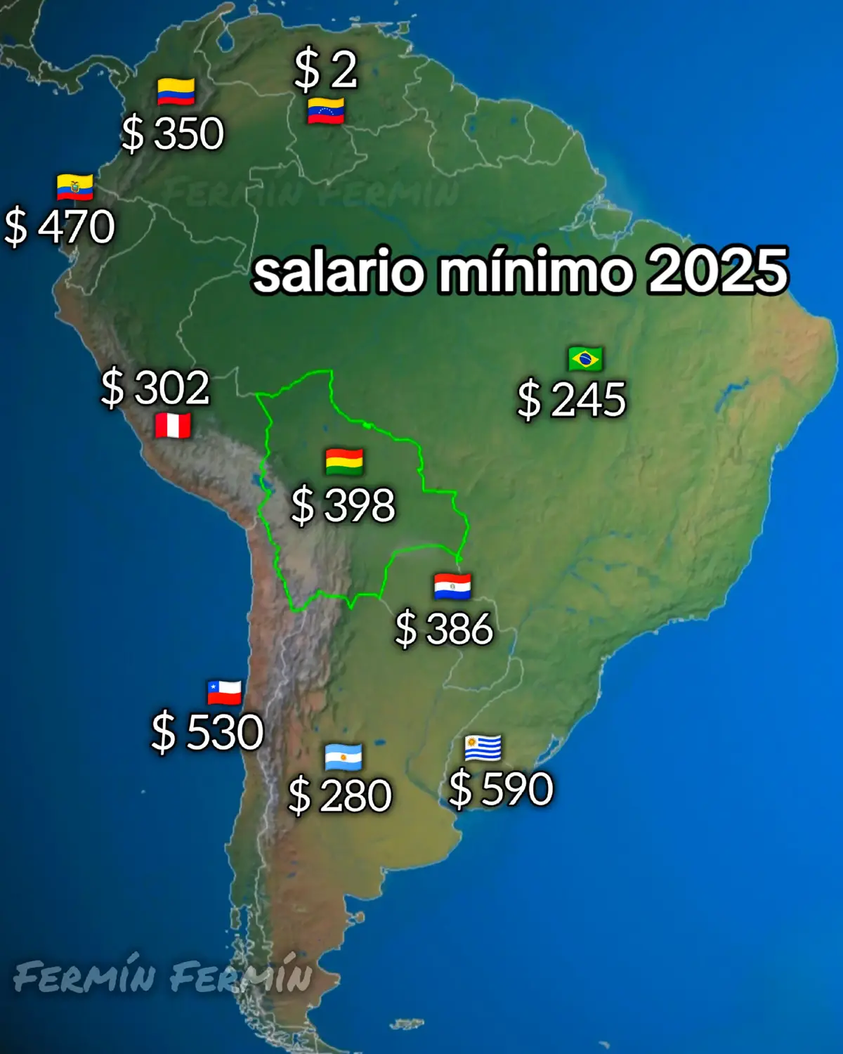 Salario mínimo de cada país 🫨