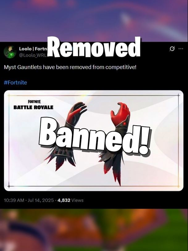 Myst Gauntlets Banned! #fortniteupdate #fortnite #fortnitechapter6 #fortnitechapter6season3 #fortnitefyp #fyp #fypgaming