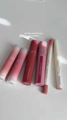 my lip products in order: liner👉🏻base👉🏻tint 💋 I go for either warm tone or cool tone depending on my eyeshadow xD #romand #juicylastingtint #lippies #liptint #kbeauty #yesstyleinfluencers 