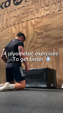 4 plyometrcis exercises to get faster 💨 Dm me “WORK” for coaching 🚨 Save and try!  #plyometrics #coaching #athlete #fyp 