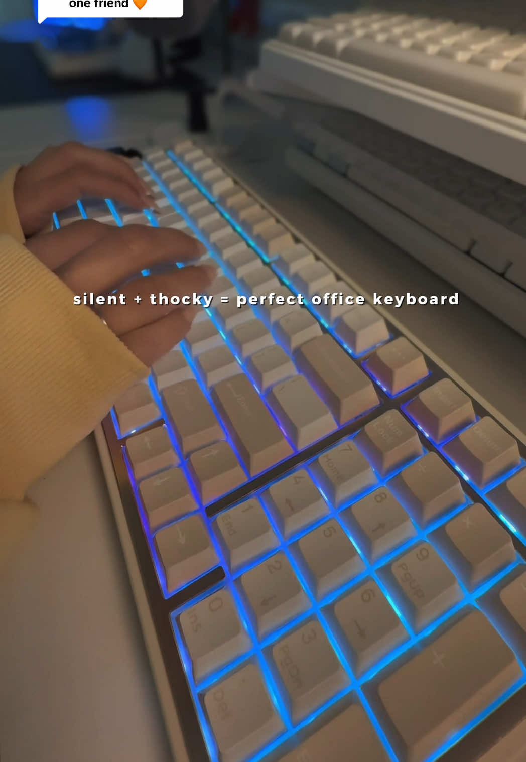 Replying to @🌿CozyDeskDenise☕️ i always thought I preferred creamy, until I got a thocky keyboard. it’s also my first silent one ⌨️  #dealsforyoudays #keebtok #creamykeyboards #thockykeyboard #techtok #keyboardasmr 