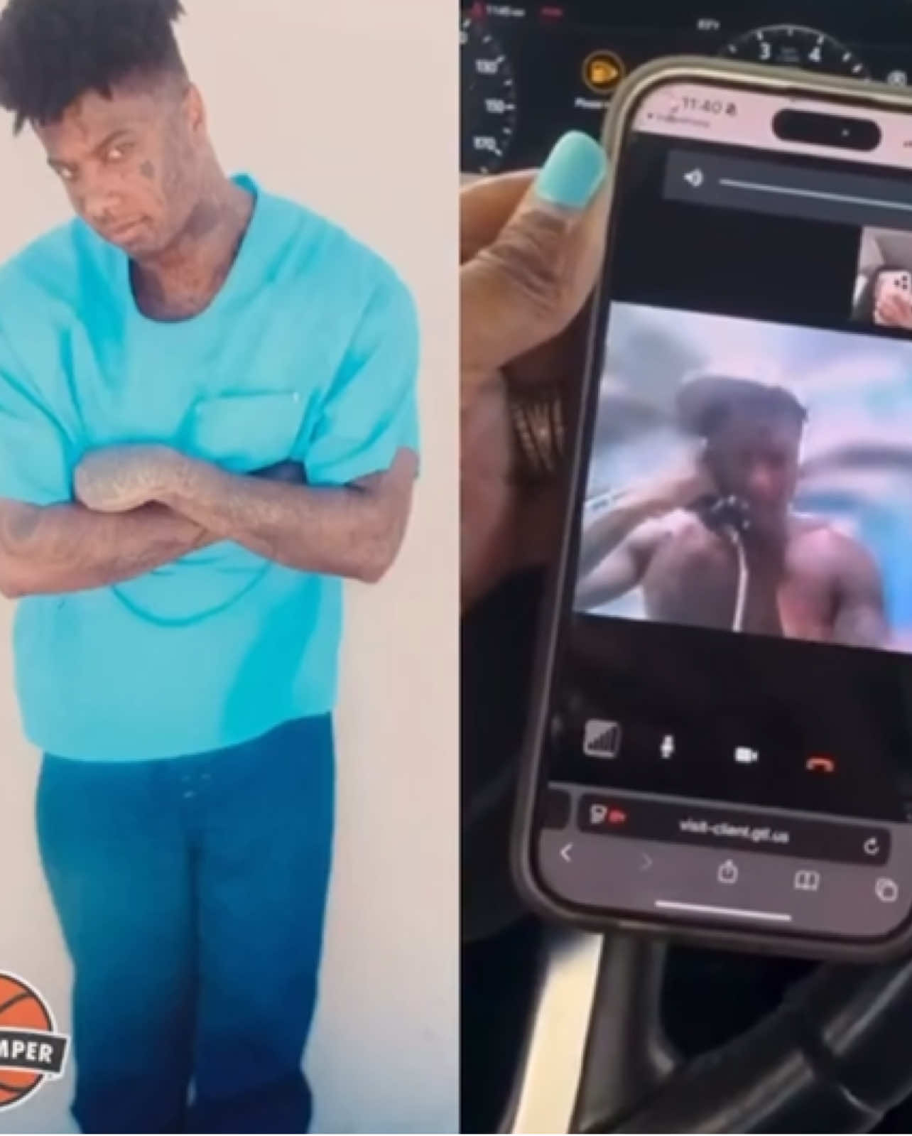 Blueface on the phone with his mom Karlissa Saffold Harvey from prison. #blueface #karlissasaffold #karlissaangelic #fyp #viral