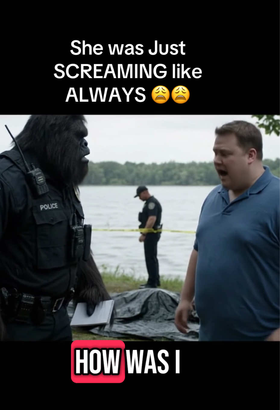👮‍♂️👮‍♂️Police shows up to the scene! #bigfoottv #bigfoot #aicomedy #fyp #ai #policeoftiktok 