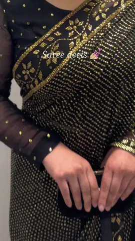 Saree not sorry 🤪. Black mukesh saree #pakistanifashion #pakistaniwedding #fyp #grwm #pakistan 