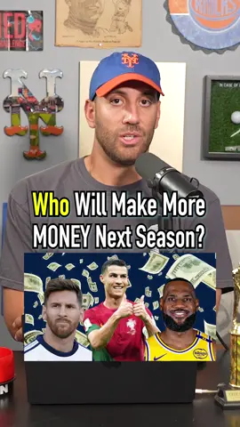 Ronaldo Or These Athletes? Who Will Make More Next Season?! #fyp #ronaldo #messi #money #lebronjames 