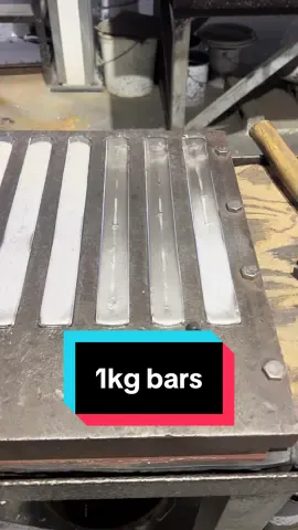 Pouring 1kg bars of a tin lead based alloy! #work #moltenmetal #satisfying