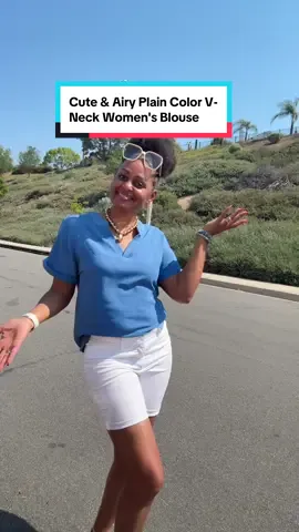 Told you I was getting the blue one! The second one of these airy, comfy, and super cute blouses! 💙 #londonbridgesthegap #womenfashionstyle #womenblouse #dealsforyoudays #tiktokshopcreatorpicks 