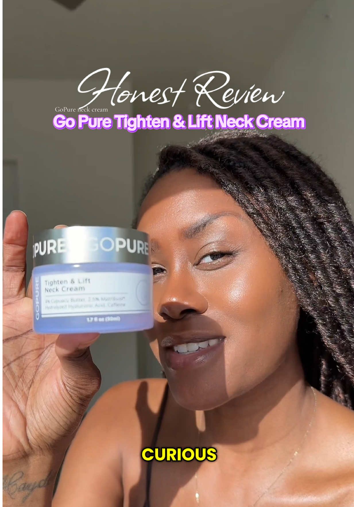 #gopuretightenandliftneckcream honest review @Gopure  Consistency is key when it comes to the GoPure neck firming and tightening cream.  It’s non-toxic, fragrance free, paraben free, vitamin E and hyaluronic acid deeply hydrates, tones and smooths sagging and wrinkly skin. #skinfirmingcream #gopurebeauty #gopure #gooureneckcream #honestreviews 