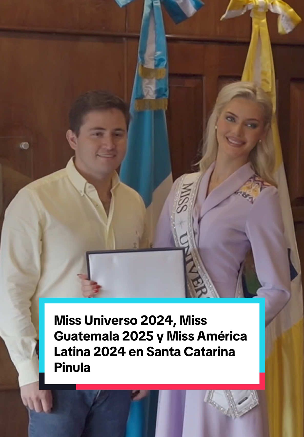 Miss Universo 2024 Victoria Kjær, Miss Guatemala 2025 Raschel Paz y Miss América Latina 2024 Massiel Chupani en Santa Catarina Pinula. 👸👸👸 🇩🇰🇬🇹🇩🇴 #miss #universe #guatemala #latina #news #Guate #epic #fyp #fypシ゚viral 