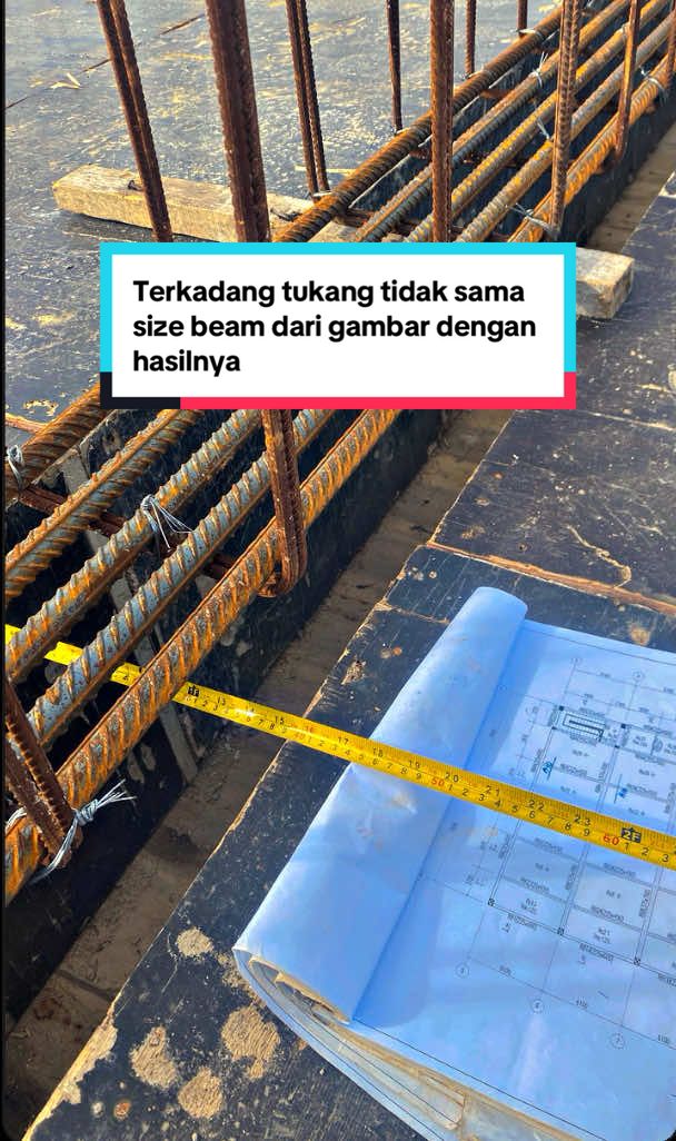 Dari plan drawing bisa melihat berapa ukuran beam tinggi dan lebar.    #tipsbangunan  #tukang  #bangunan  #constructiontips 