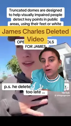 James Charles deletes video. #annareportsnews #theorywithanna #jamescharles #ignorant #callout truncated domes blind accessible accessibility assist 