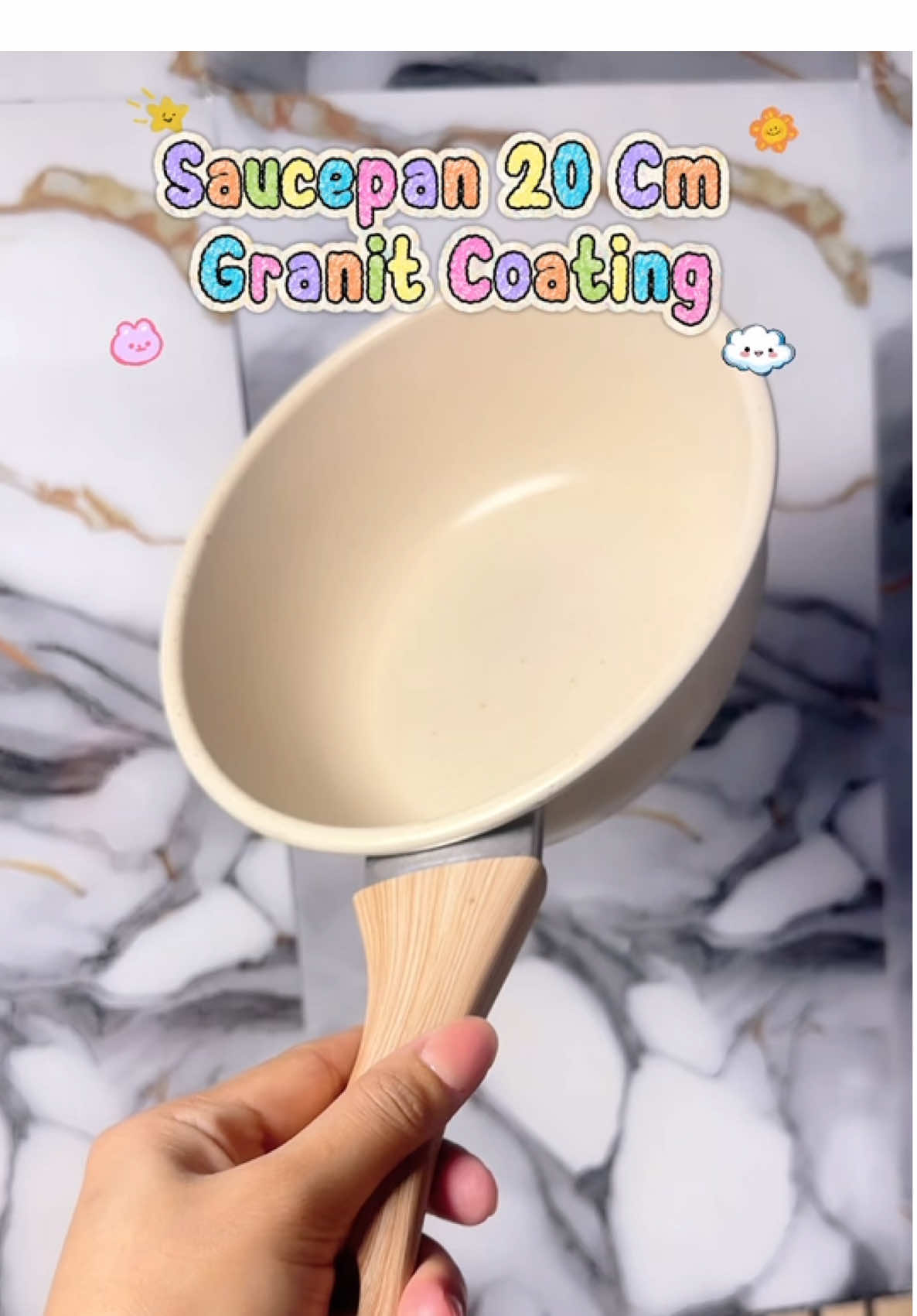 Saucepan dari texanian GRANIT COATING ANTI LENGKET#saucepan #panantilengket #teflon #panciantilengket 