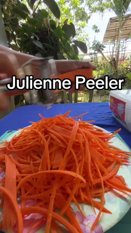 Julienne Peeler. Quick and Easy Veggie Strips — This julienne peeler turns carrots, zucchini, and more into perfect strips in seconds! #juliennepeeler #kitchentools #kitchengadget 