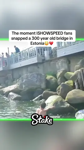 The moment ISHOWSPEED fans snapped a 300 year old bridge in Estonia😳💔 #Speed #ishowspeed #europe #speedclips #ishowspeedclips #kaicenat #irl #europetour #ishowspeedeuropetour - speed or ishowspeed irl stream in europe tour - ishowspeed live in estonia lithuania & latvia - #estonia #lithuania #latvia #🇪🇪 #🇱🇹#🇱🇻 