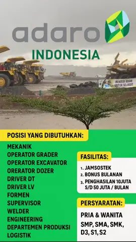 Link  pendaftaran ada di bio profil yah LOKER TERBARU  2025 #infoloker #informasilowongankerja #anaktambang  #loker2025feb #soundviral #lokerterbaru#loker#loker2025#lowongan #lokerterbaru#lowongankerja#adaroenergy  #lowongankerja2025#indonesia#fyp #viralvideo#kerja#nasukberandafyp#brandatikt #adaro  #viral#infokerja#viralindonesia #lokerindonesia#lowongankerja #soundviral#trending#infoloker