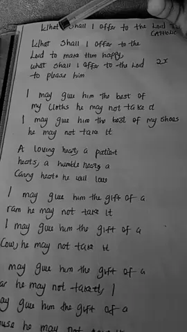What shall I offer to the Lord to make him happy? 🥹😊 A loving heart,A patient heart,A humble heart,A caring heart he will love 💕🙌🥹#proudlycatholic #catholism #viraltiktok #catholictiktok #catholic #fypシ゚ #lyricsvideo #lyrics_songs #lyric #vir 