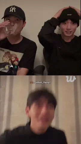 Jimin ending Taehyung’s live when he found his phone battery was 3 percent #jungkook #taehyung #jimin #namjoon 