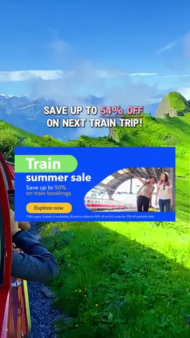 🚨 FINAL 72 HOURS!  UP TO 54% OFF 💸 RUSH to the homepage of Trip App → Search SUMMER3 now for 50% OFF daily deals! (Stocks vanishing fast!) 🔥 Ultimate Friday STACK: Grab 4% OFF trains on July 18th!  ⏰ MISSED OUT? LAST CHANCE 👉 USE #GB3:  - NEW USERS: → LOCK IN EXCLUSIVE 9% OFF trains! - LOYAL FANS: SNATCH 6% OFF INSTANTLY! 🎉Follow us to SAVE BIG on summer train trips!  #travel #traintravel #triptrain #travelwithTripcom #TravelHack #TravelDeals #BudgetTravel #TravelSmart 