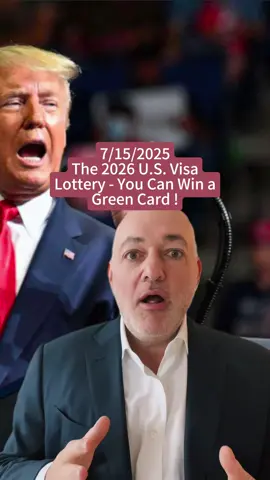 Brad announces the start of the U.S. Diversity Visa (DV) lottery on Wednesday, October 2nd! 🎉 This is your chance to apply for a green card, and you don’t need a lawyer or consultant to enter. Brad breaks down everything you need to know to apply successfully. #visalottery #tiktok #bradbernsteinlaw #fyp #GreenCard #bradbernstein #TravelTips #SparBernstein #DVLottery #ImmigrationLaw #FamilyBasedImmigration #viralvideo #viraltiktok