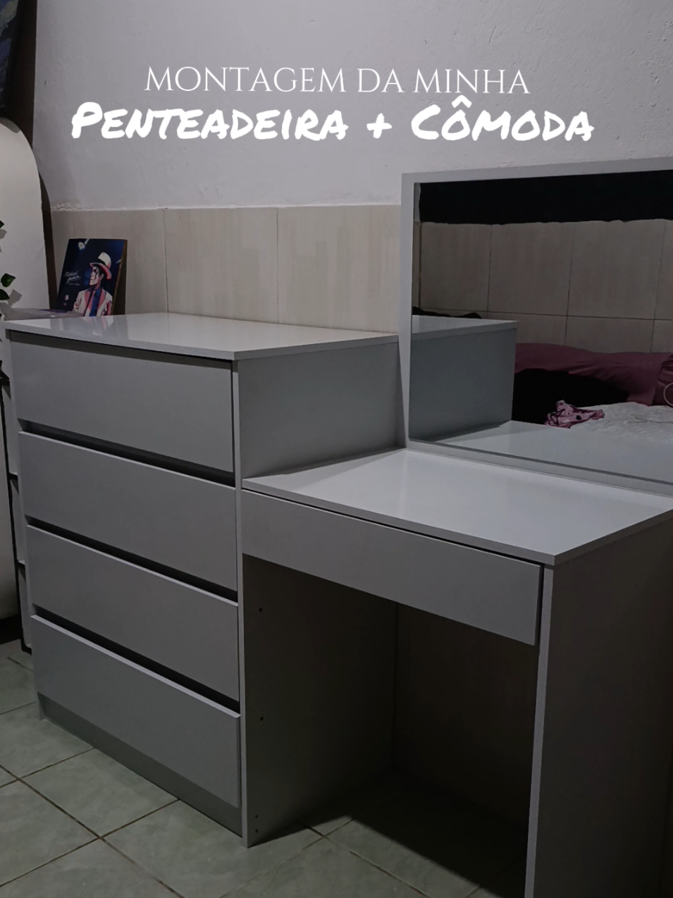 troquei meu guarda-roupa por uma cômoda+penteadeira!💕🎀 #penteadeira #comoda #room #quarto #reforma #decoracao #guardaroupa 
