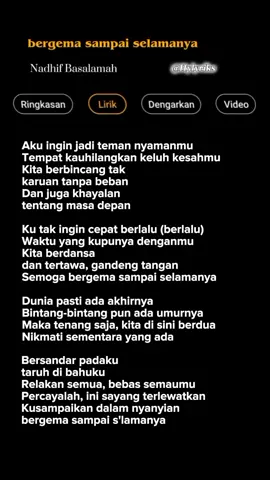 Lirik Lagu Bergema Sampai Selamanya - Nadhif Bassalamah Part 550 🎶 #lyrics #liriklagu  #laguviral  #lagubaper  #bergemasampaiselamanya 
