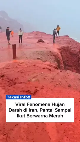 Garis pantai di sebuah pulau Iran berubah menjadi seperti merah dar*h setelah diguyur hujan lebat. Warna merah tersebut terjadi karna tanah disana tanah merah yang kebetulan diguyur hujan lebat sehingga air yang mengalir terlihat seperti dar*h #takasiinfo #trend #foryou #viral #fyp  #trending  #fyp  #berita  #beritaterkini  #faktaunik  #faktamenarik  #faktadunia  #faktaterbaru  #fakta #infoterkini  #infoterbaru  #info 